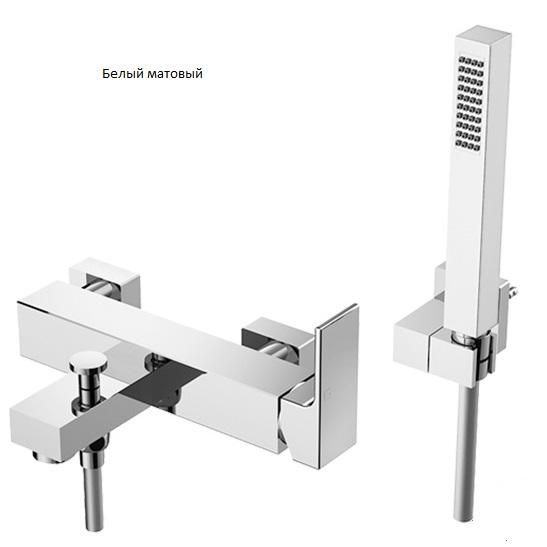 Смеситель для душа и ванны Gattoni Kubik Bianco Opaco 2500/25BO