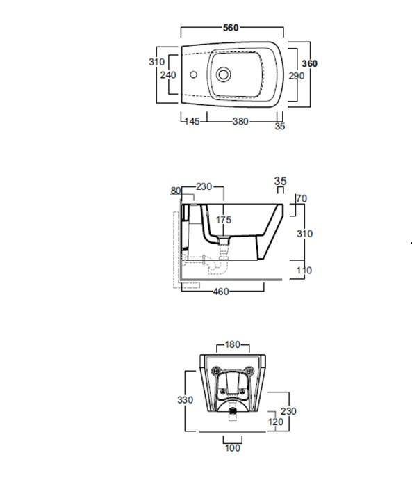 Биде напольное Simas Baden Baden BB19bi*1 56х36