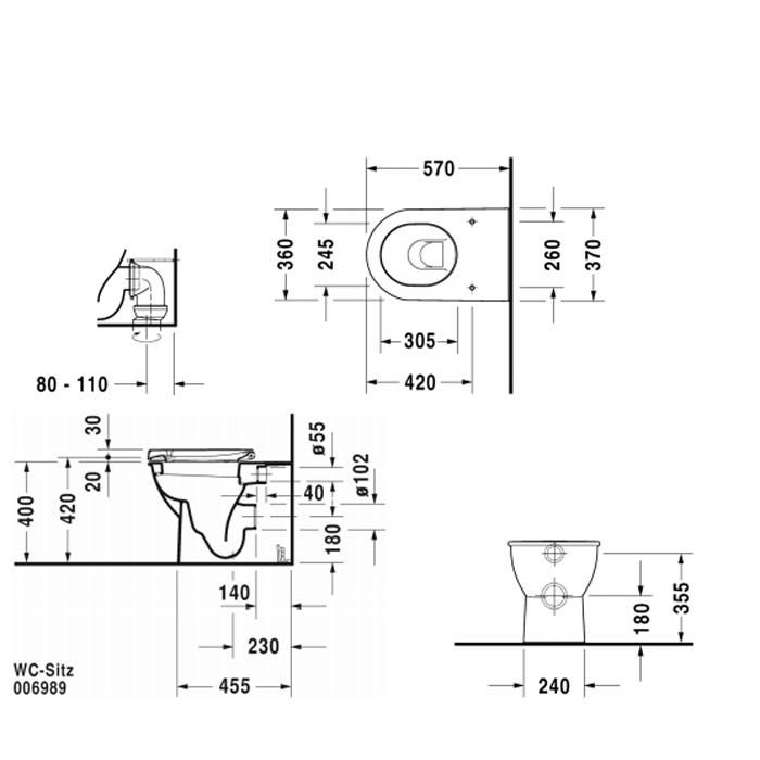 Унитаз напольный Duravit Darling New 2139090000 57x37