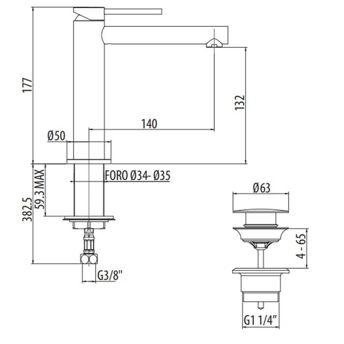 Смеситель для раковины Gattoni Circle One 9044/90C0 cr