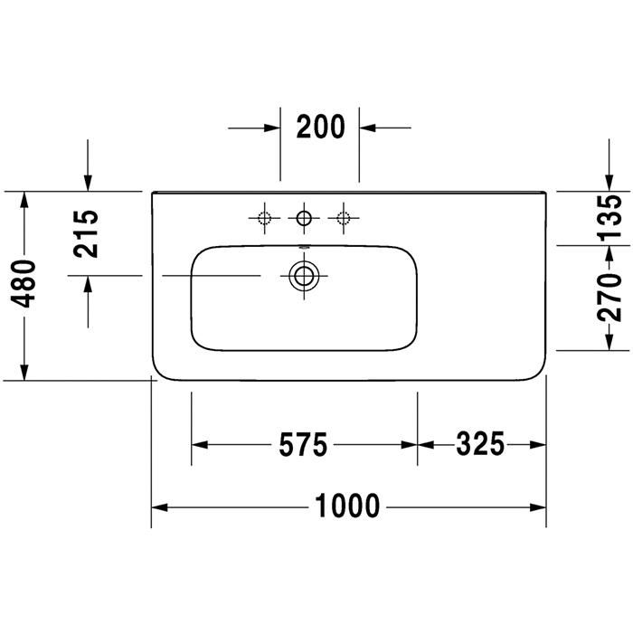 Раковина для мебели Duravit DuraStyle 2325100044 100x48