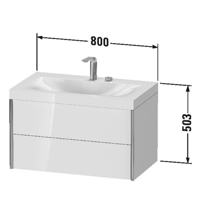 Тумба подвесная с раковиной Duravit XViu XV4615EB221P 80x48