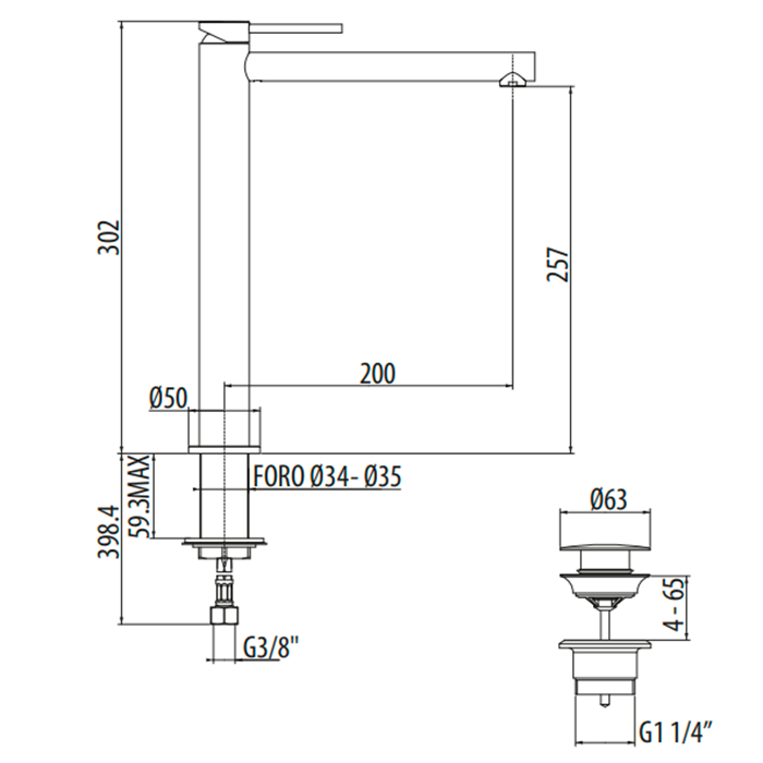 Смеситель для раковины Gattoni Circle One 9048/90C0 cr