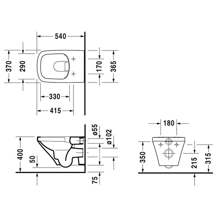 Унитаз подвесной Duravit DuraStyle 2538090000 54x37