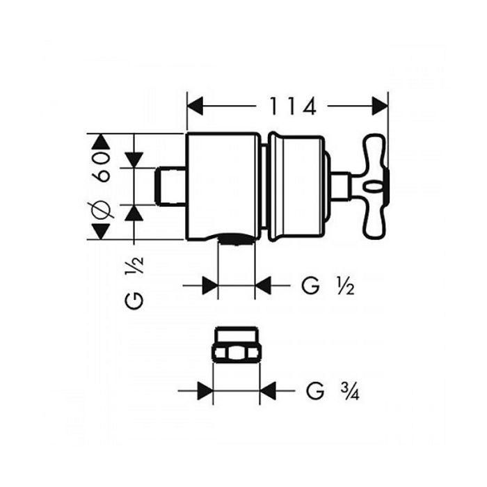 Подсоединение для шланга Axor Montreux Fixfit Stop 16882990