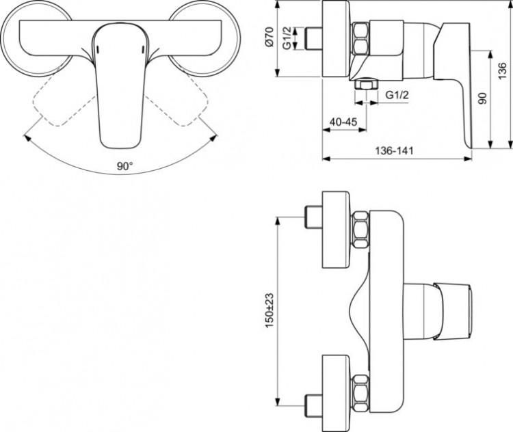 Смеситель для душа Ideal Standard Ceraplan III B0716AA