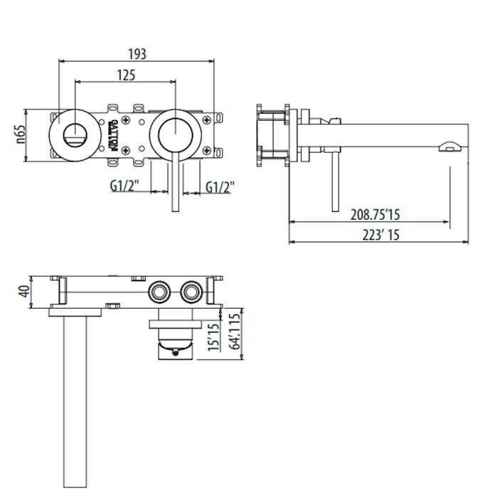 Смеситель для раковины Gattoni Circle One 9035/90C0