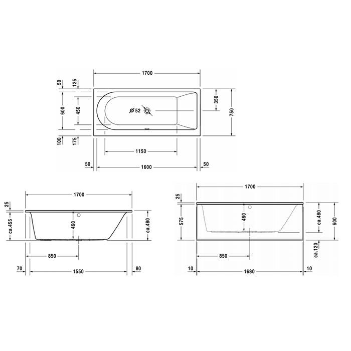 Ванна встраиваемая Duravit Darling New 700243000000000 170x75