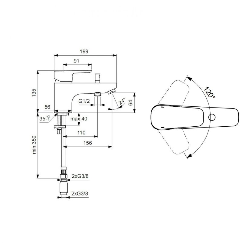 Смеситель для ванны/душа Ideal Standard Ceraplan III B0769AA