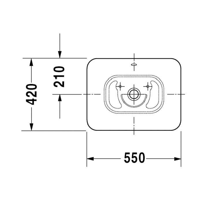 Раковина накладная Duravit Bacino 0334520000 55x42