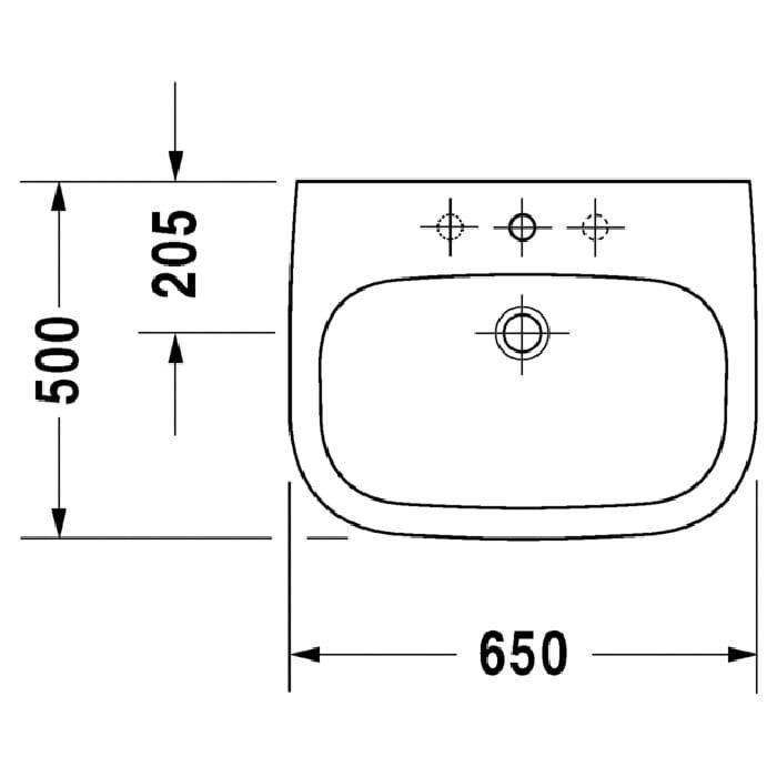 Раковина подвесная Duravit D-Code 23106500002 65x50