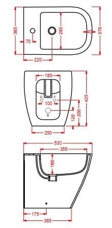 Биде напольное Artceram/Hidra Faster FSB002 01 00 bi*1 53х37