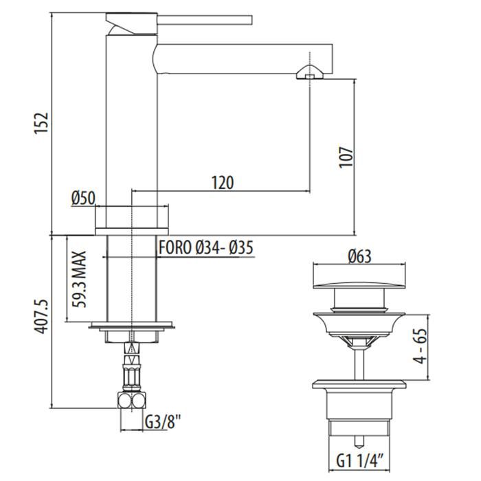 Смеситель для раковины Gattoni Circle One 9042/90C0 cr