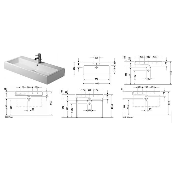 Раковина для мебели Duravit Vero 0454100073 100x47