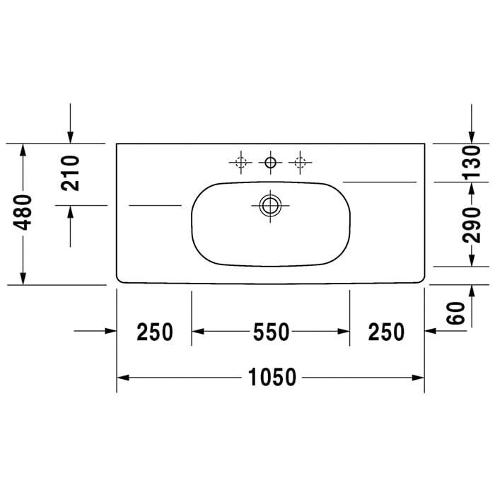 Раковина для мебели Duravit D-Code 03421000602 105x48