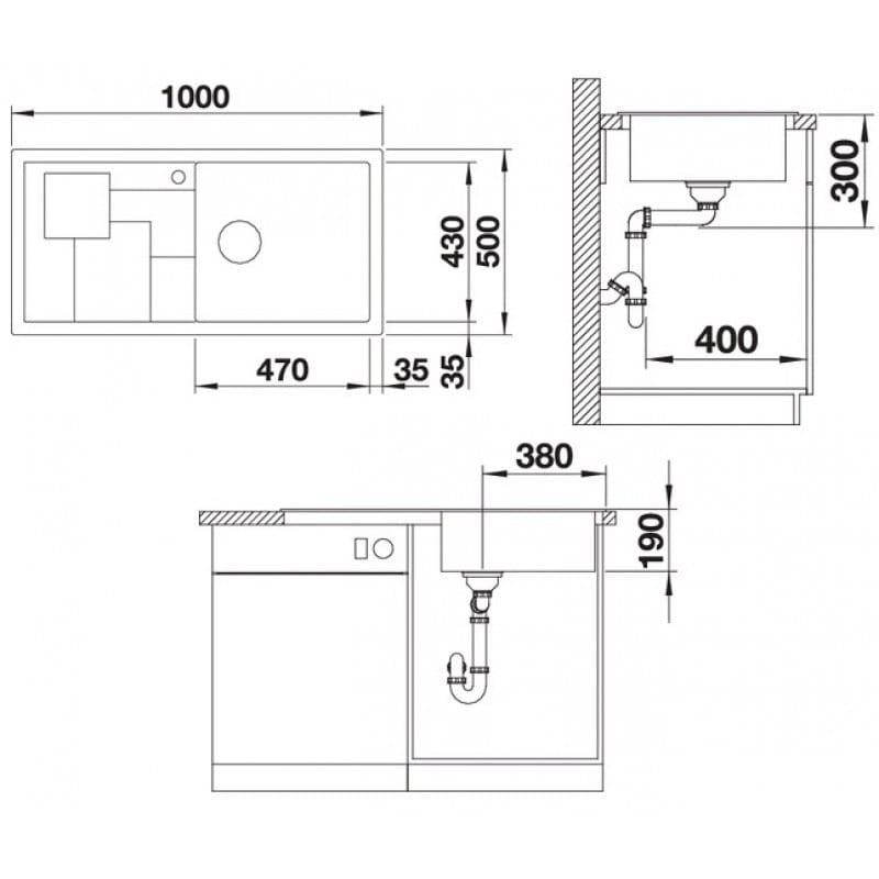 Мойка кухонная Blanco Sity XL 6 S Антрацит-апельсин 525056 100х50