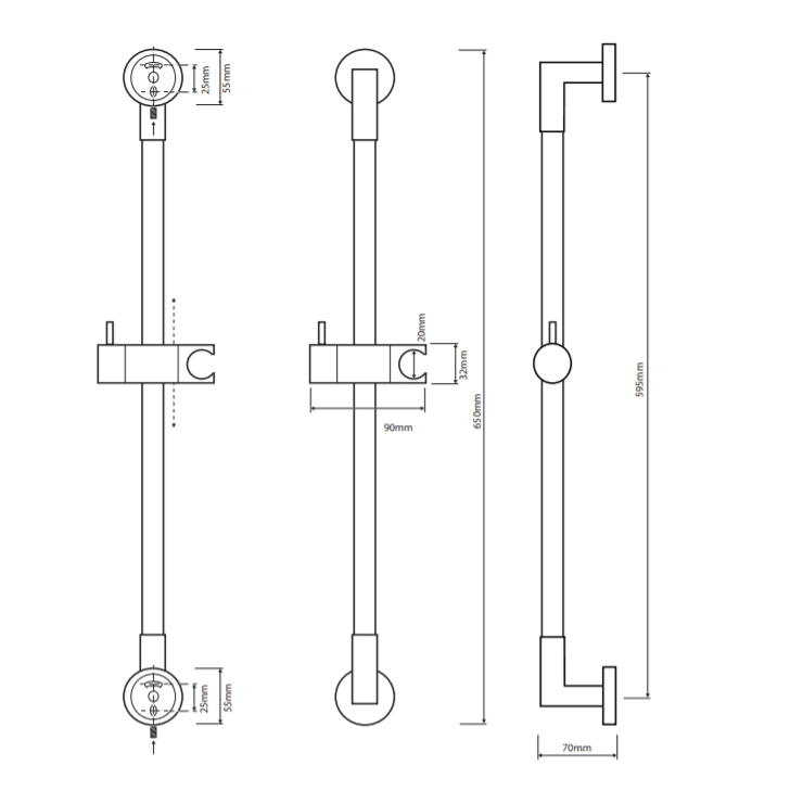 Душевая штанга Bemeta Shower 104114112 65 см