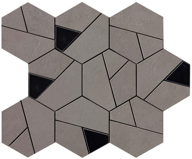 Мозаика Atlas Concorde Boost Smoke Mosaico Hex Black AN69 25х28.5