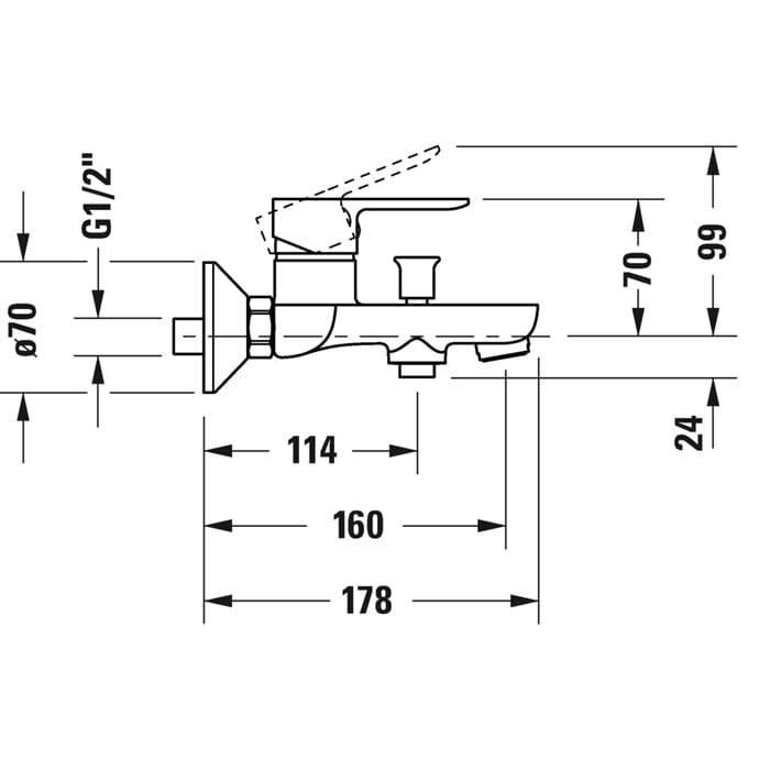 Смеситель для ванны Duravit A.1 A15230000010