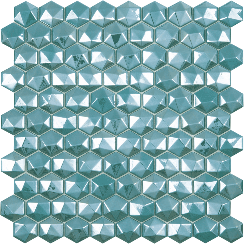 Мозаика Vidrepur Hexagon Diamond 370D Turquoise 30.7x31.7