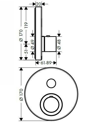 Термостат для душа Axor ShowerSelect 36722000