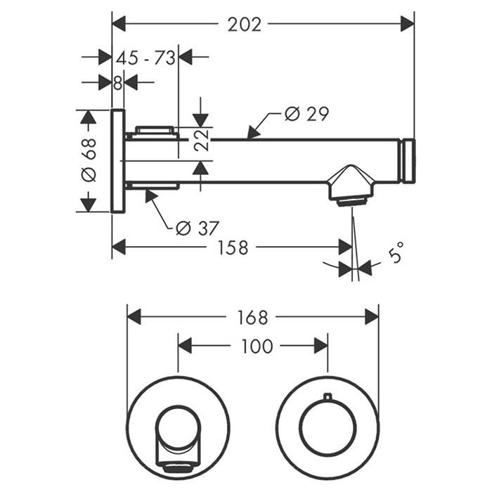 Смеситель для раковины Axor Uno 45112820