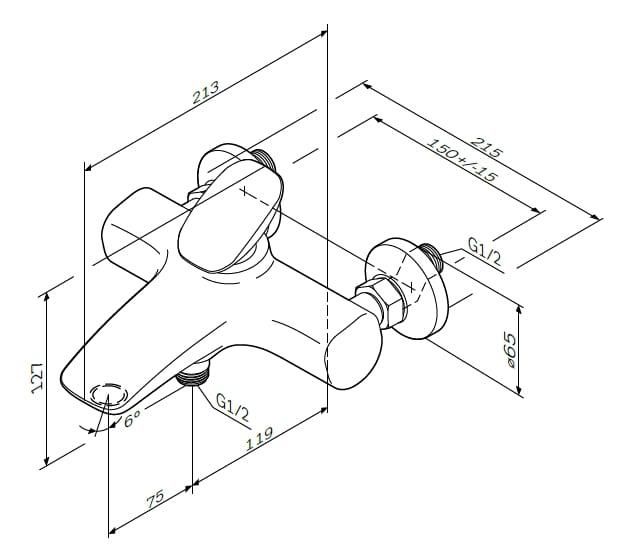 Смеситель для ванны и душа AM.PM Spirit V2.0 F70A10000