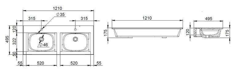 Раковина мебельная накладная AM.PM Spirit V2.0 M70AWCD1202WG 120 см
