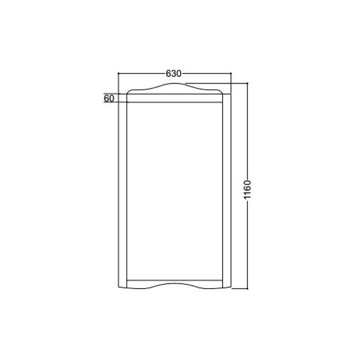Зеркало Kerasan Retro 731340 noce 116х63