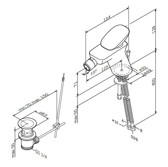 Смеситель для биде AM.PM Spirit V2.0 F70A83100