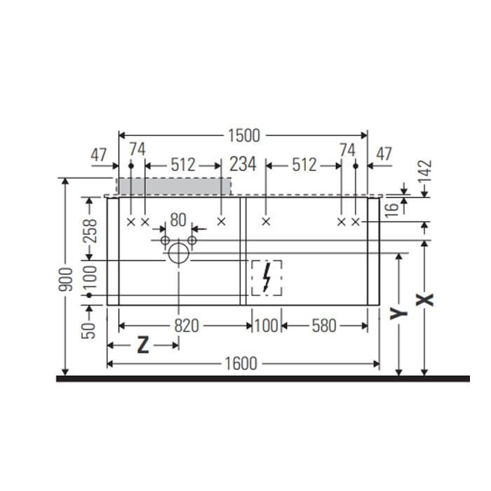 База подвесная Duravit Happy D.2 Plus HP4963L9292 160x55