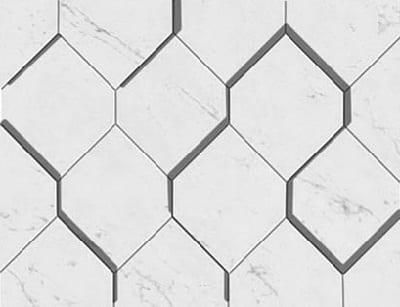 Мозаика Atlas Concorde Marvel Stone Carrara Pure Mosaico Esagono 3D Lapp. AS4A 28.2х35.3