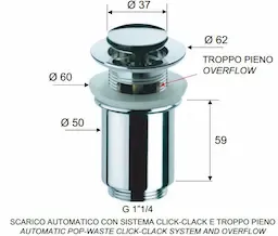 Автоматический донный клапан Remer 906CC2114 (хром)