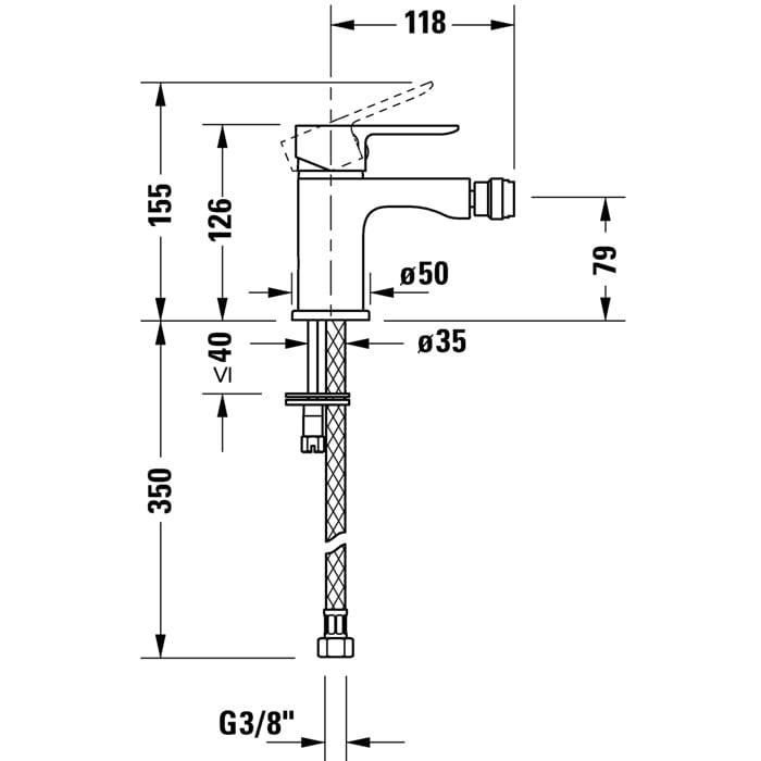 Смеситель для биде Duravit A.1 A12400001010
