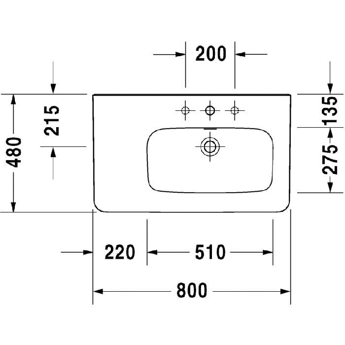 Раковина для мебели Duravit DuraStyle 2326800041 80x48