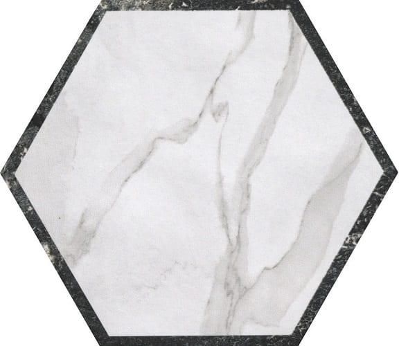 Керамогранит FAP Ceramice Roma Deco Esagono Statuario Grafite Matt fLVB 21.6x25
