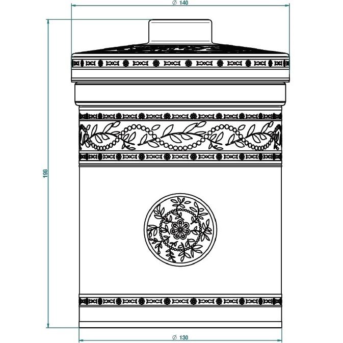 Банка фарфоровая с крышкой настольная THG Marquise noir decor Or A7F-A02-4611 (золотой, черный, белый)
