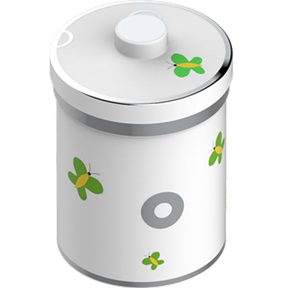 Банка фарфоровая с крышкой настольная THG Capucine Vert Decor Platine A7E-A02-4611 (платина, зеленый, белый)