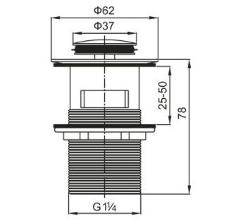 Донный клапан BelBagno BB-PCU-06-CRM