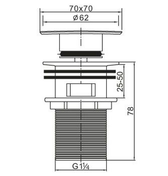 Донный клапан BelBagno BB-PCU-07-CRM