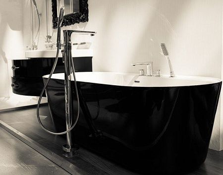 Ванна отдельностоящая BelBagno BB14-NERO/BIA 178x84
