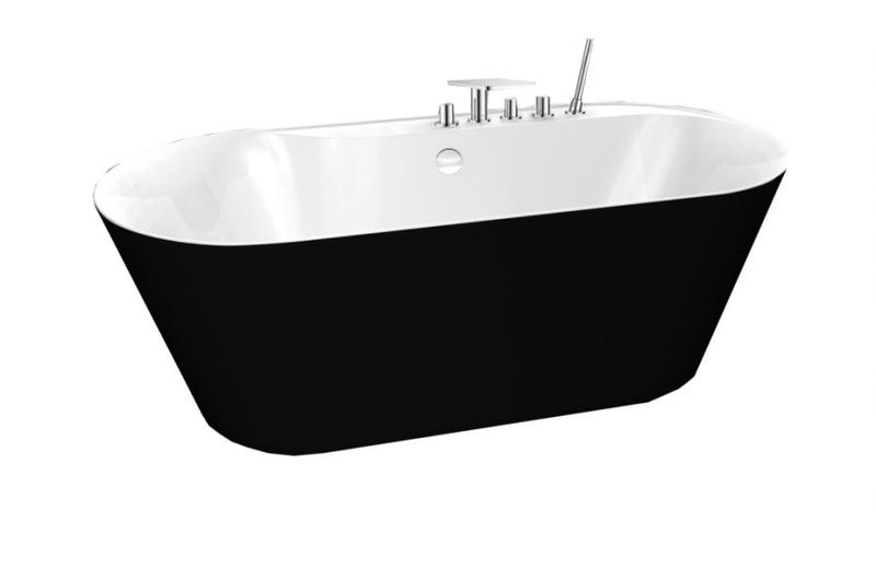 Ванна отдельностоящая BelBagno BB14-NERO/BIA 178x84