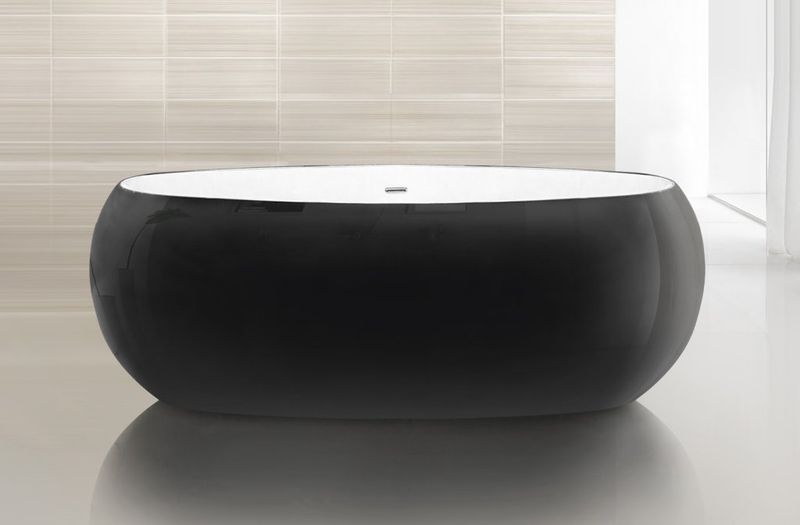 Ванна отдельностоящая BelBagno BB18-NERO/BIA 180x90