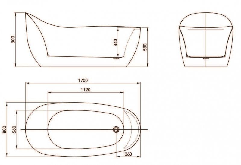 Ванна отдельностоящая BelBagno BB205-1700-800 170x80