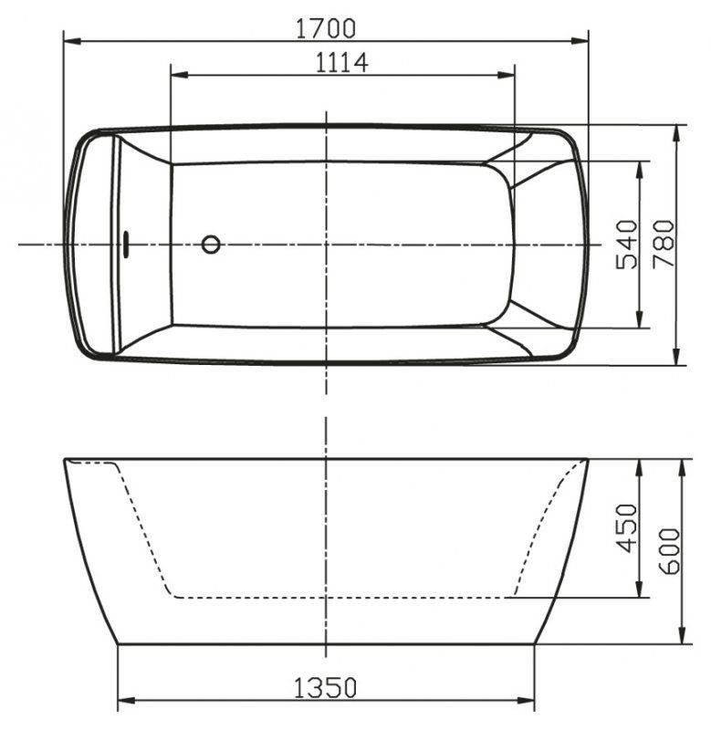 Ванна отдельностоящая BelBagno BB304 170x78