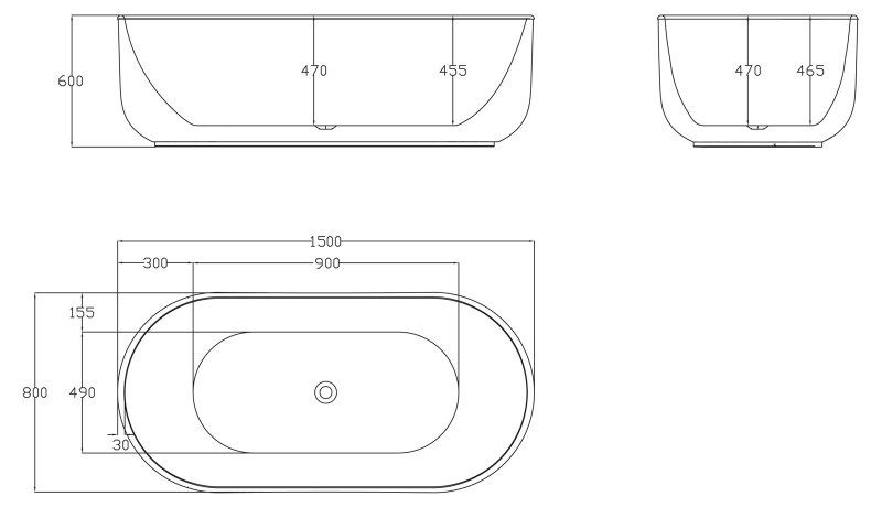 Ванна отдельностоящая BelBagno BB401-1500-800 150x80