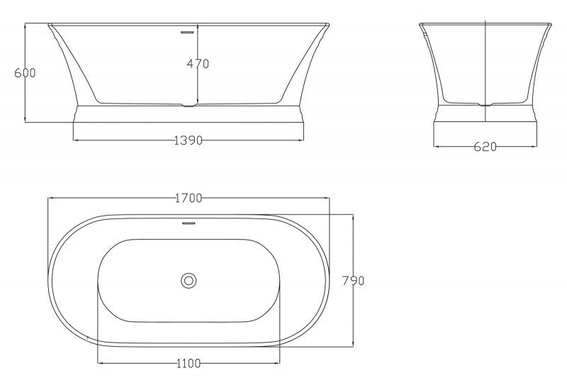 Ванна отдельностоящая BelBagno BB402-1700-790 170x79