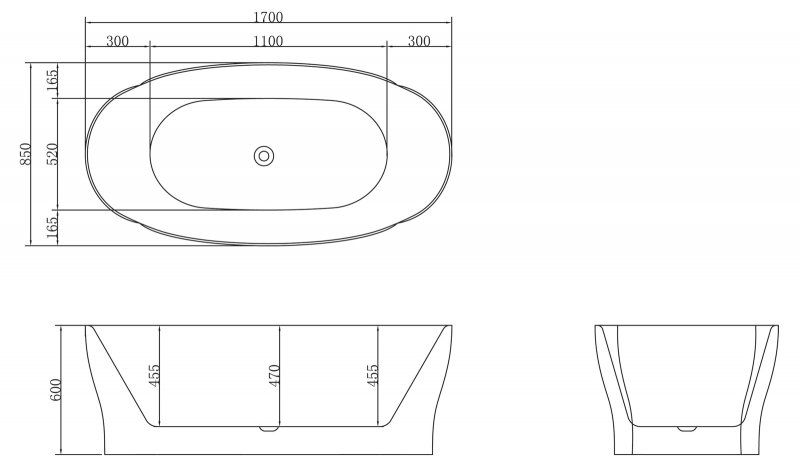 Ванна отдельностоящая BelBagno BB403-1700-850 170x85