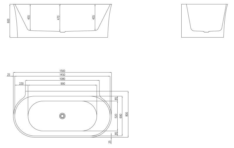 Ванна отдельностоящая BelBagno BB409-1500-800 150x80