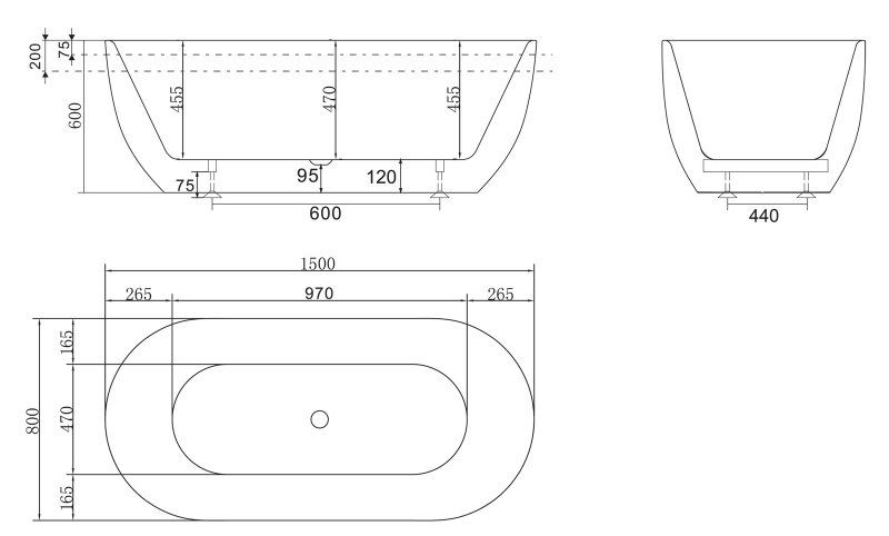 Ванна отдельностоящая BelBagno BB70-1700-800 170x80